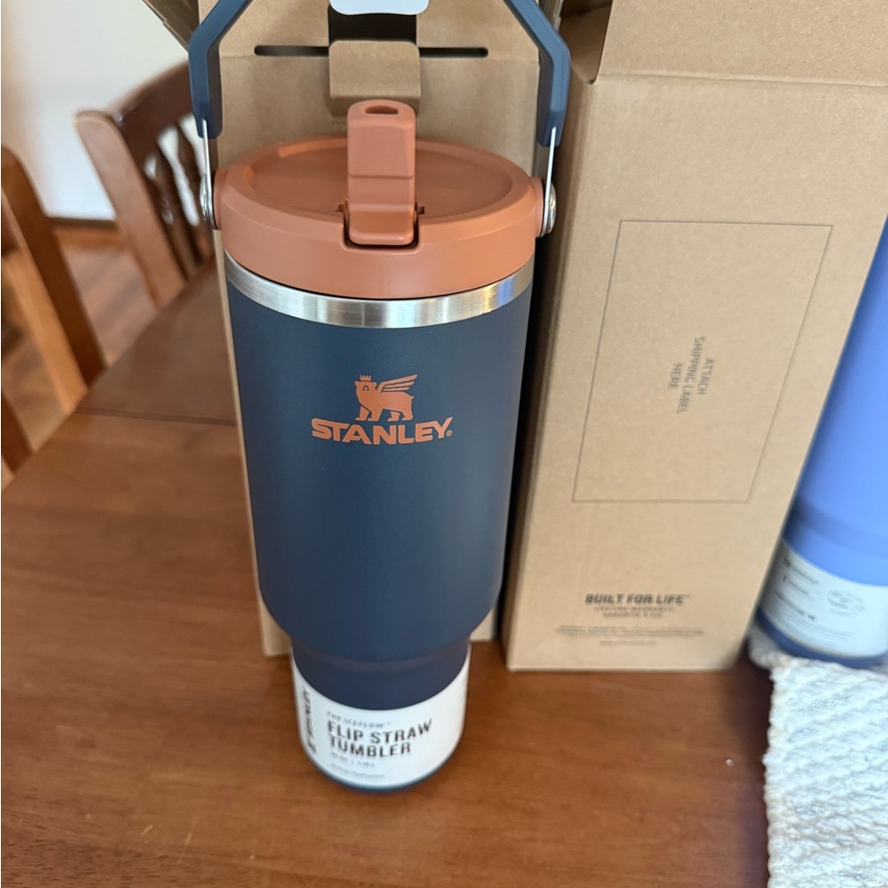 Stanley Navy and Copper Flip Straw Tumbler